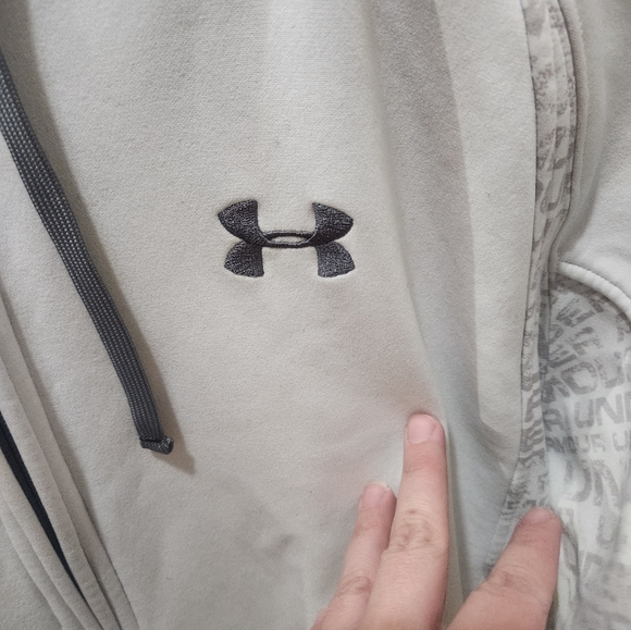 Under Armour White Zip-Up Hoodie Size XL - Picture 7 of 10